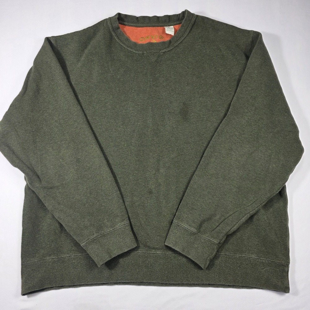 Orvis Sweatshirt‎ Mens XL Olive Green Fly Fishing Logo